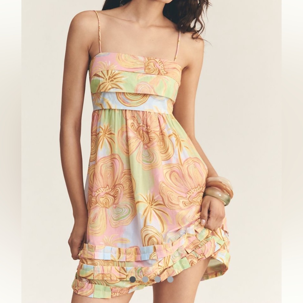 New FARM Rio x Anthropologie Artsy Flower Sleeveless Mini Dress